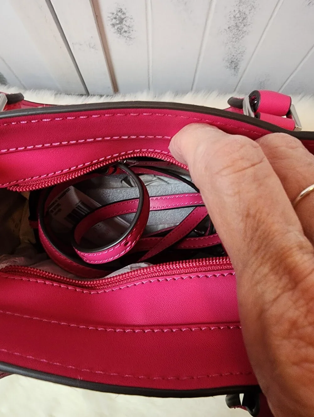 Michael Kors Small Hamilton Pink Zebra Calf-Hair Crossbody Bag